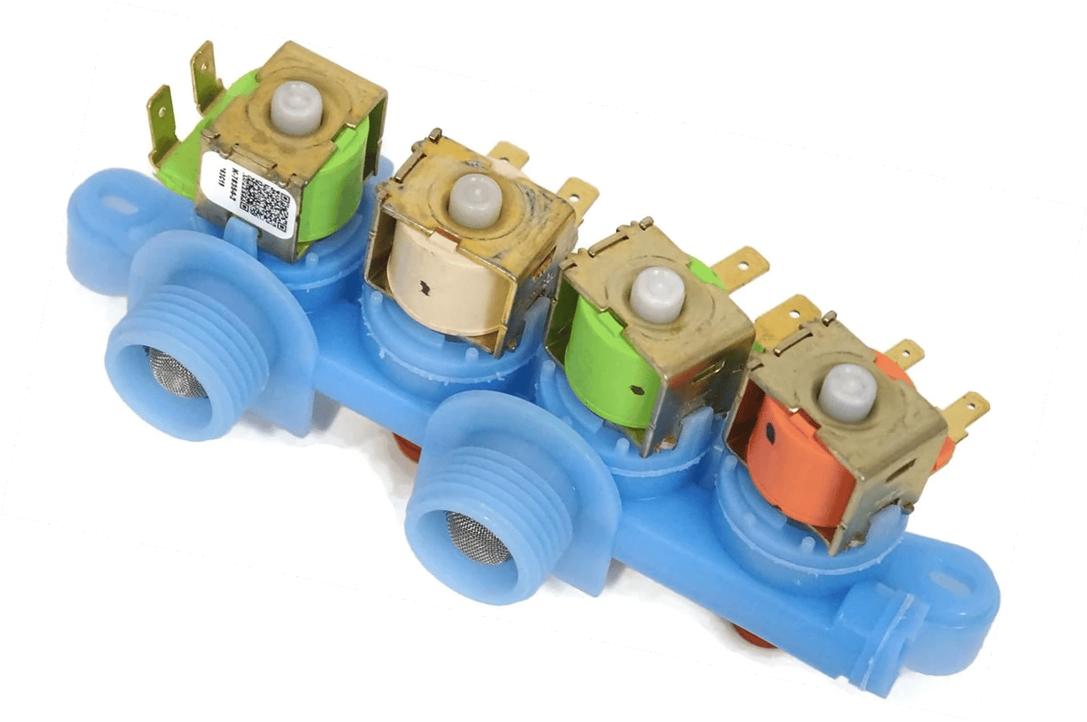 WH13X26637 Quad Water Inlet Valve Assembly Compatible with GE Hotpoint, Replaces WH13X24058 AP6282070 PS12171559 4546358