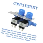 285805 Washer Water Inlet Valve Compatible with Whirlpool Kenmore KitchenAid Maytag Roper, Replaces AP3094541 285805VP 292197 3349451 PS334646