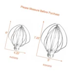 K5AWW 5-Qt Bowl-Lift 6-Wire Whip Compatible with KitchenAid Whirlpool, Replaces WPW10731415 W10731415 9704309 AP6023957